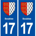 17 Soubise blason ville autocollant plaque sticker