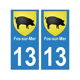 13 Fos-sur-Mer ville autocollant plaque