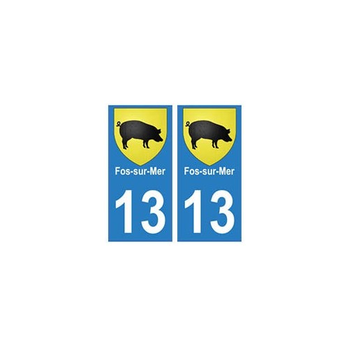13 Fos-sur-Mer ville autocollant plaque