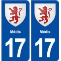 17 Médis blason ville autocollant plaque sticker