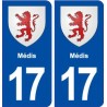 17 Médis blason ville autocollant plaque sticker