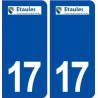 17 Étaules logo ville autocollant plaque sticker