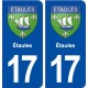 17 Étaules blason ville autocollant plaque sticker