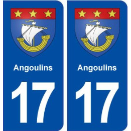 17 Angoulins blason ville autocollant plaque sticker