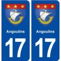 17 Angoulins blason ville autocollant plaque sticker