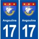 17 Angoulins blason ville autocollant plaque sticker