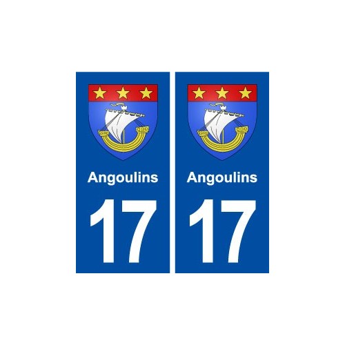 17 Angoulins blason ville autocollant plaque sticker