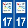 17 Vaux sur Mer logotipo de la placa etiqueta de la etiqueta engomada