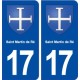 17 Saint Martin de Ré blason ville autocollant plaque sticker