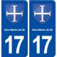 17 Saint Martin de Ré blason ville autocollant plaque sticker