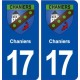 17 Chaniers blason ville autocollant plaque sticker