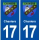 17 Chaniers blason ville autocollant plaque sticker