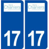 17 Chaniers logo ville autocollant plaque sticker