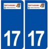 17 Semussac logo ville autocollant plaque sticker