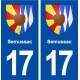 17 Semussac blason ville autocollant plaque sticker