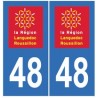 48 Lozère sticker plate