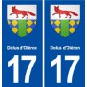 17 Dolus d'oléron coat of arms, city sticker, plate sticker
