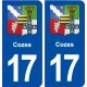 17 Cozes blason ville autocollant plaque sticker