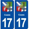 17 Cozes blason ville autocollant plaque sticker