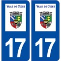 17 Cozes logo ville autocollant plaque sticker