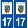 17 Cozes logo ville autocollant plaque sticker