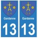 13 Gardanne city sticker plate