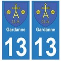 13 Gardanne ville autocollant plaque