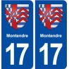 17 Montendre blason ville autocollant plaque sticker