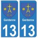 13 Gardanne ville autocollant plaque