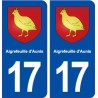 17 Aigrefeuille d'Aunis blason ville autocollant plaque sticker