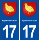 17 Aigrefeuille d'Aunis blason ville autocollant plaque sticker