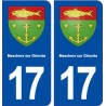 17 Meschers sur Gironde blason ville autocollant plaque sticker