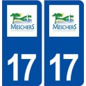 17 Meschers sur Gironde logotipo de la ciudad de etiqueta, placa de la etiqueta engomada
