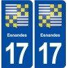 17 Esnandes blason ville autocollant plaque sticker