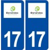 17 Esnandes logo ville autocollant plaque sticker