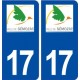 17 Gémozac logo ville autocollant plaque sticker