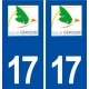 17 Gémozac logo ville autocollant plaque sticker