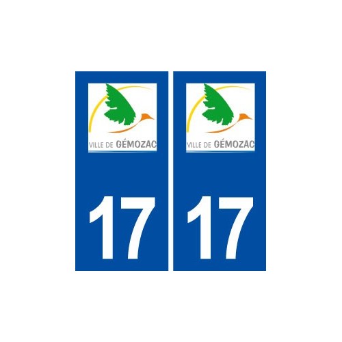 17 Gémozac logo ville autocollant plaque sticker