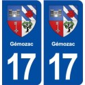 17 Gémozac blason ville autocollant plaque sticker