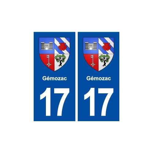 17 Gémozac blason ville autocollant plaque sticker