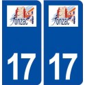 17 Jonzac logo ville autocollant plaque sticker