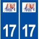 17 Jonzac logo ville autocollant plaque sticker