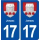 17 Jonzac blason ville autocollant plaque sticker