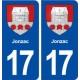 17 Jonzac blason ville autocollant plaque sticker
