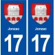 17 Jonzac blason ville autocollant plaque sticker