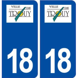 18 Trouy logo autocollant plaque ville sticker