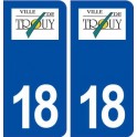 18 Trouy logo autocollant plaque ville sticker