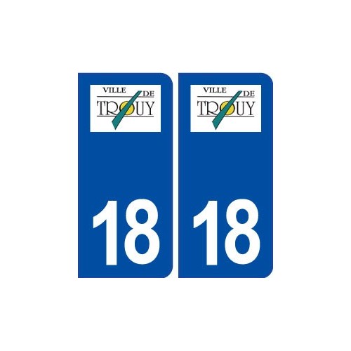 18 Trouy logo autocollant plaque ville sticker