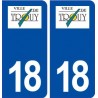 18 Trouy logo autocollant plaque ville sticker