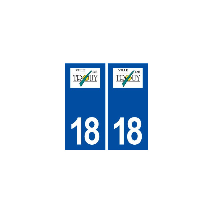 18 Trouy logo autocollant plaque ville sticker